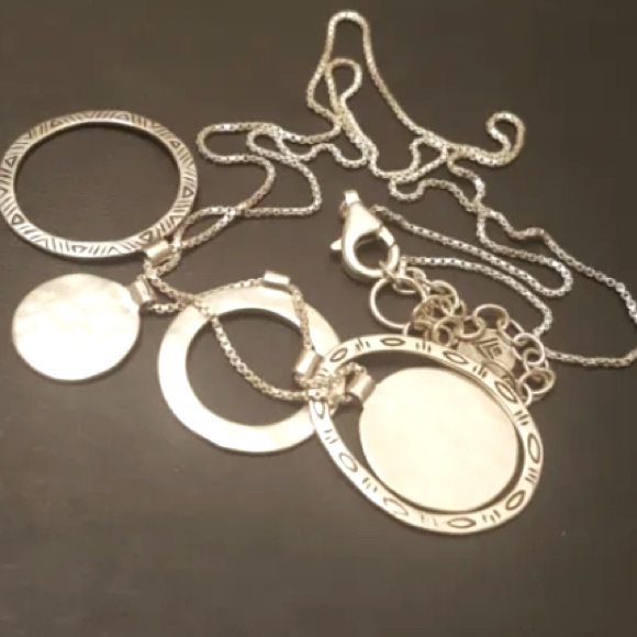 Silpada Vintage Rare Sterling Silver Varied Circles Necklace - Picture 7 of 15